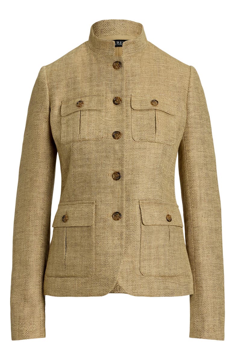 Lauren Ralph Lauren Herringbone Tweed Linen Jacket, Alternate, color,