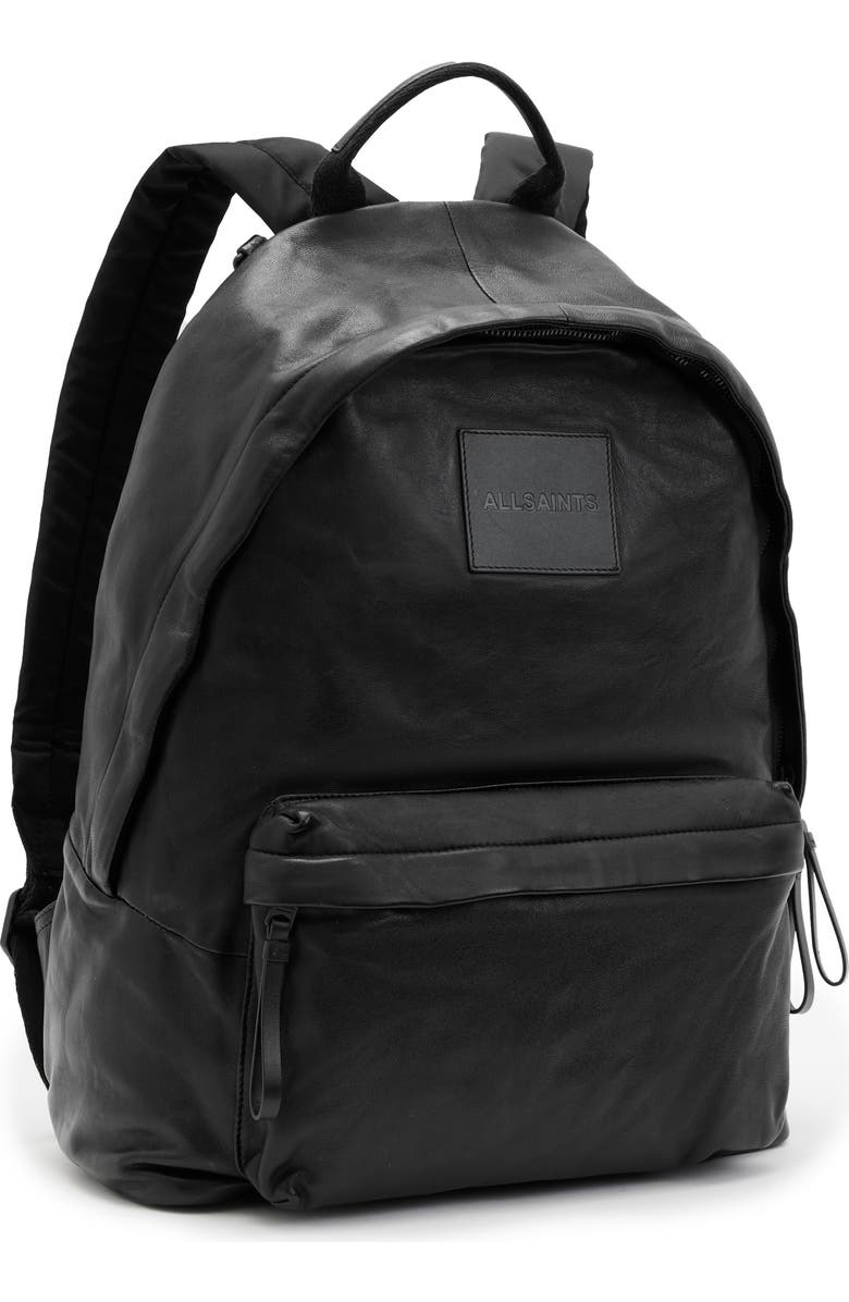 AllSaints Carabiner Leather Backpack, Alternate, color,