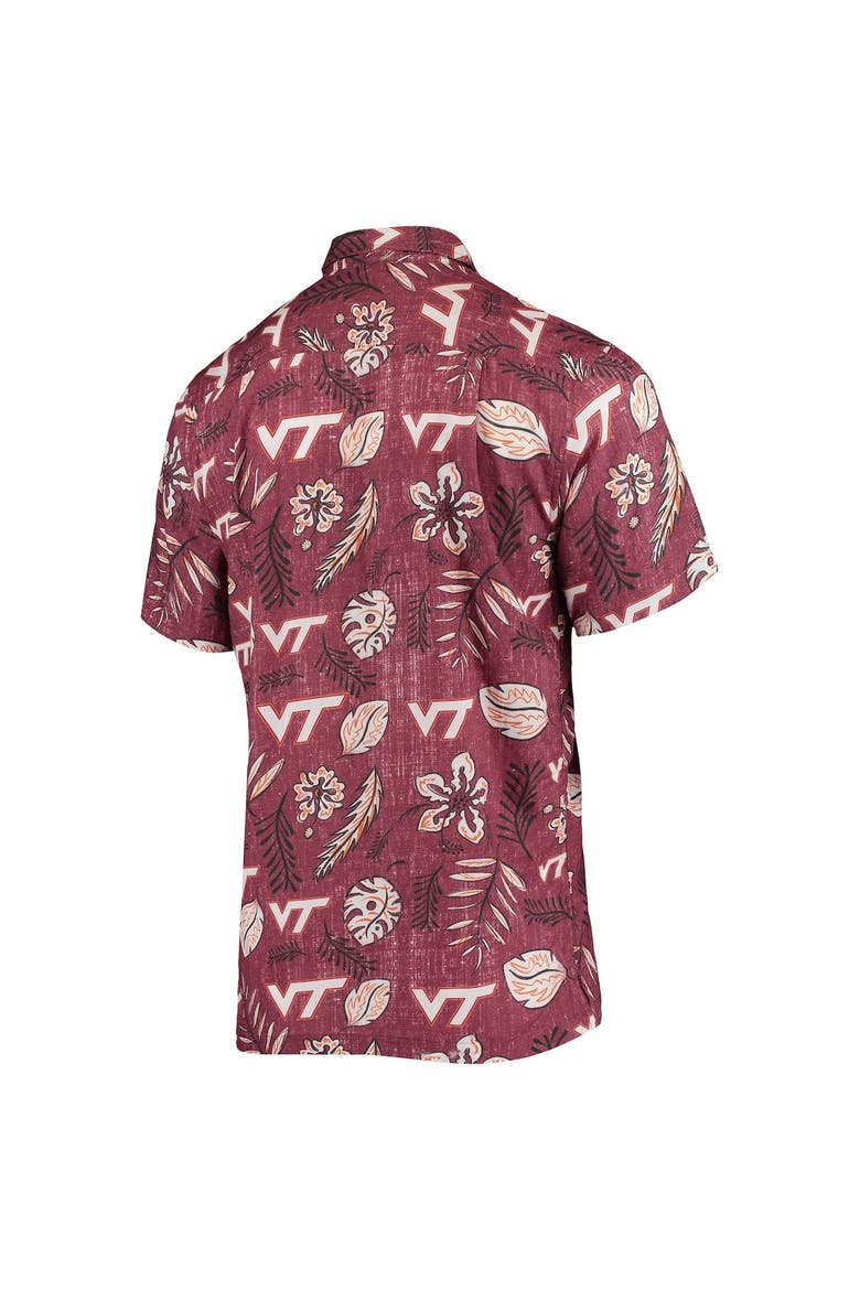 Men's Wes & Willy Maroon Virginia Tech Hokies Vintage Floral Button-Up Shirt, Alternate, color, Maroon