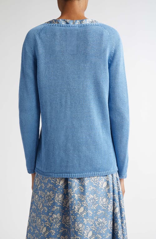 Max Mara Giolino Boat Neck Linen Sweater In Light Blue