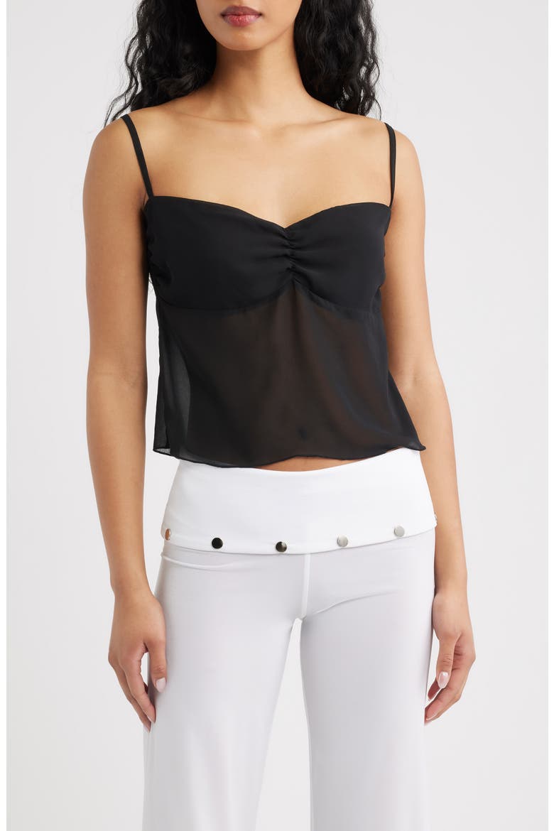 Claire Chiffon Camisole, Main, color, BLACK