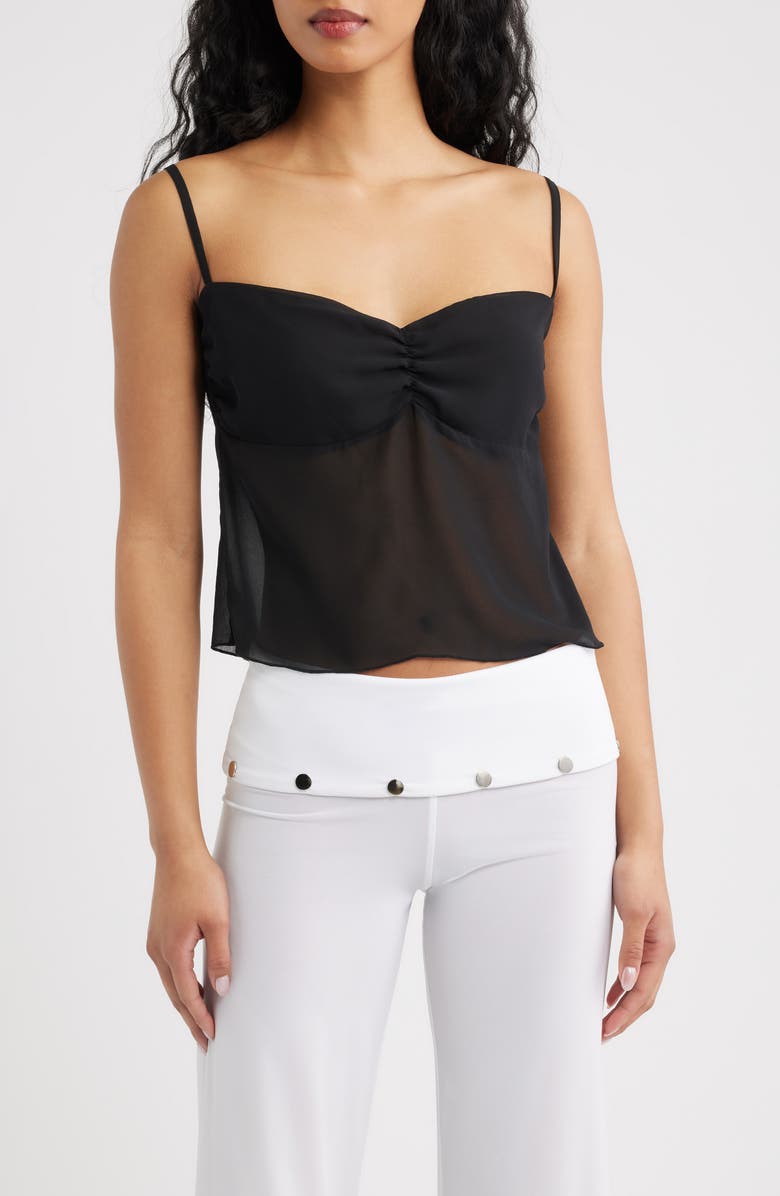 Bella Venice Claire Chiffon Camisole, Main, color, Black