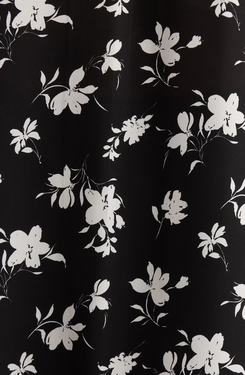 AK ANNE KLEIN V-neck Roll Tab Top, Alternate, color, Anne Black / White Dove