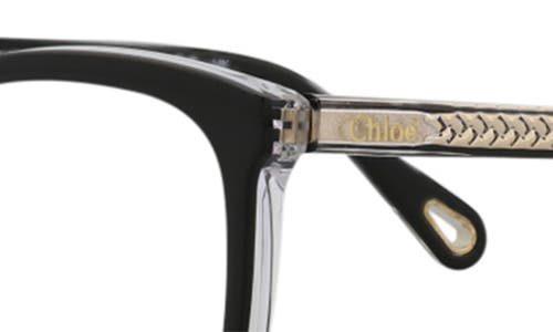 Shop Chloé Core 52mm Optical Glasses In Black Black Transparent