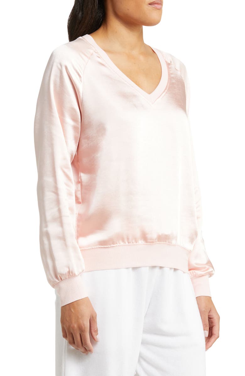 PJ Salvage V-Neck Satin Sleep Top, Alternate, color, 