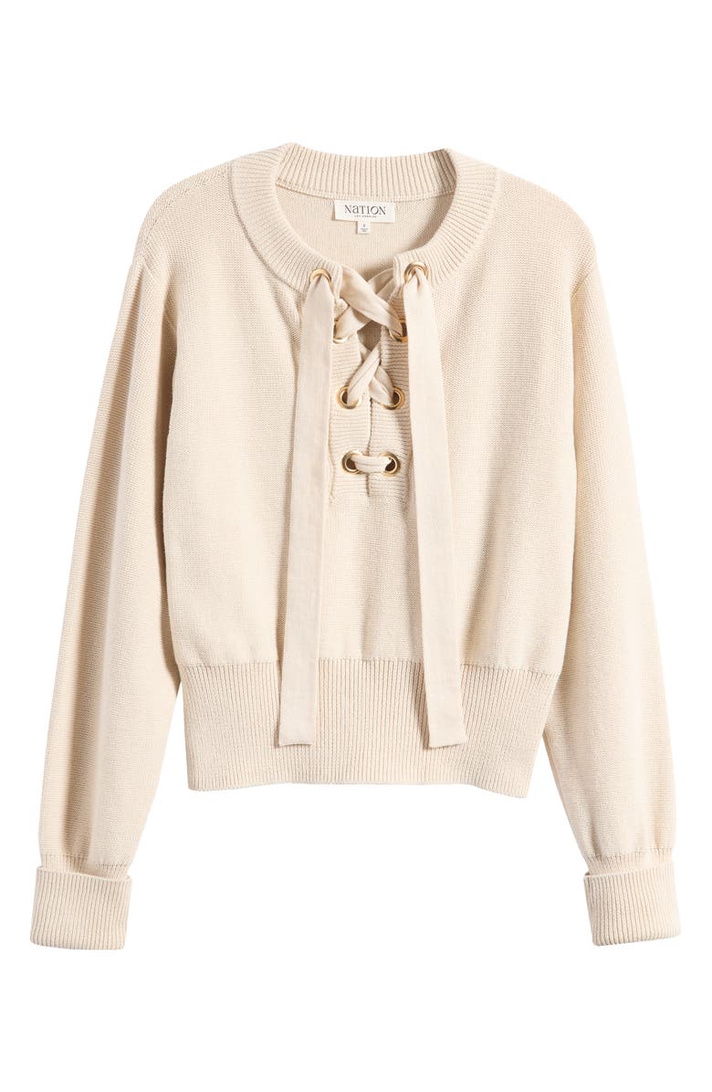 Nation LTD Rory Pima Cotton Sweater, Alternate, color, Parchment