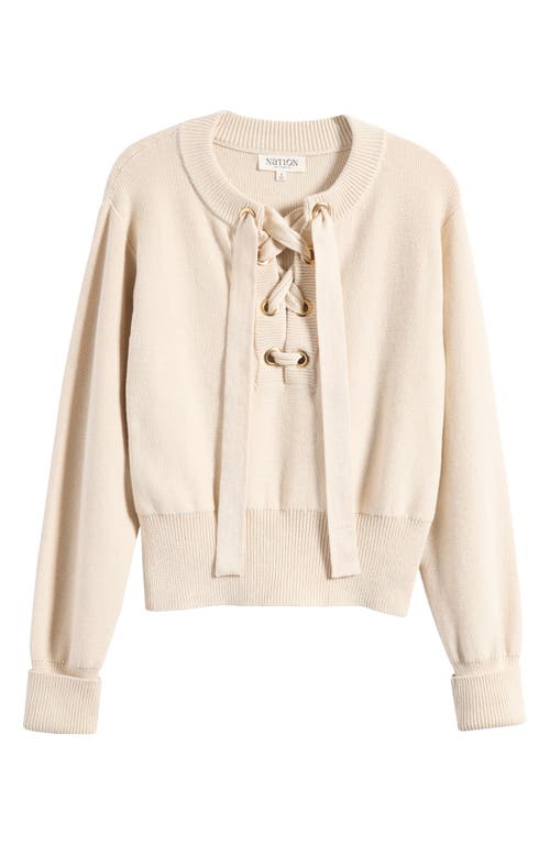 Shop Nation Ltd Rory Pima Cotton Sweater In Parchment