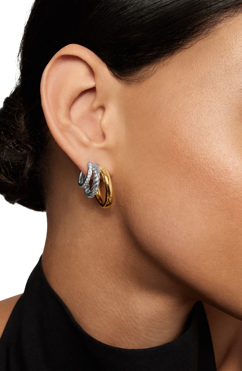 David Yurman Mercer<sup>™</sup> Pavé Diamond Multi Hoop Earrings, Alternate, color,