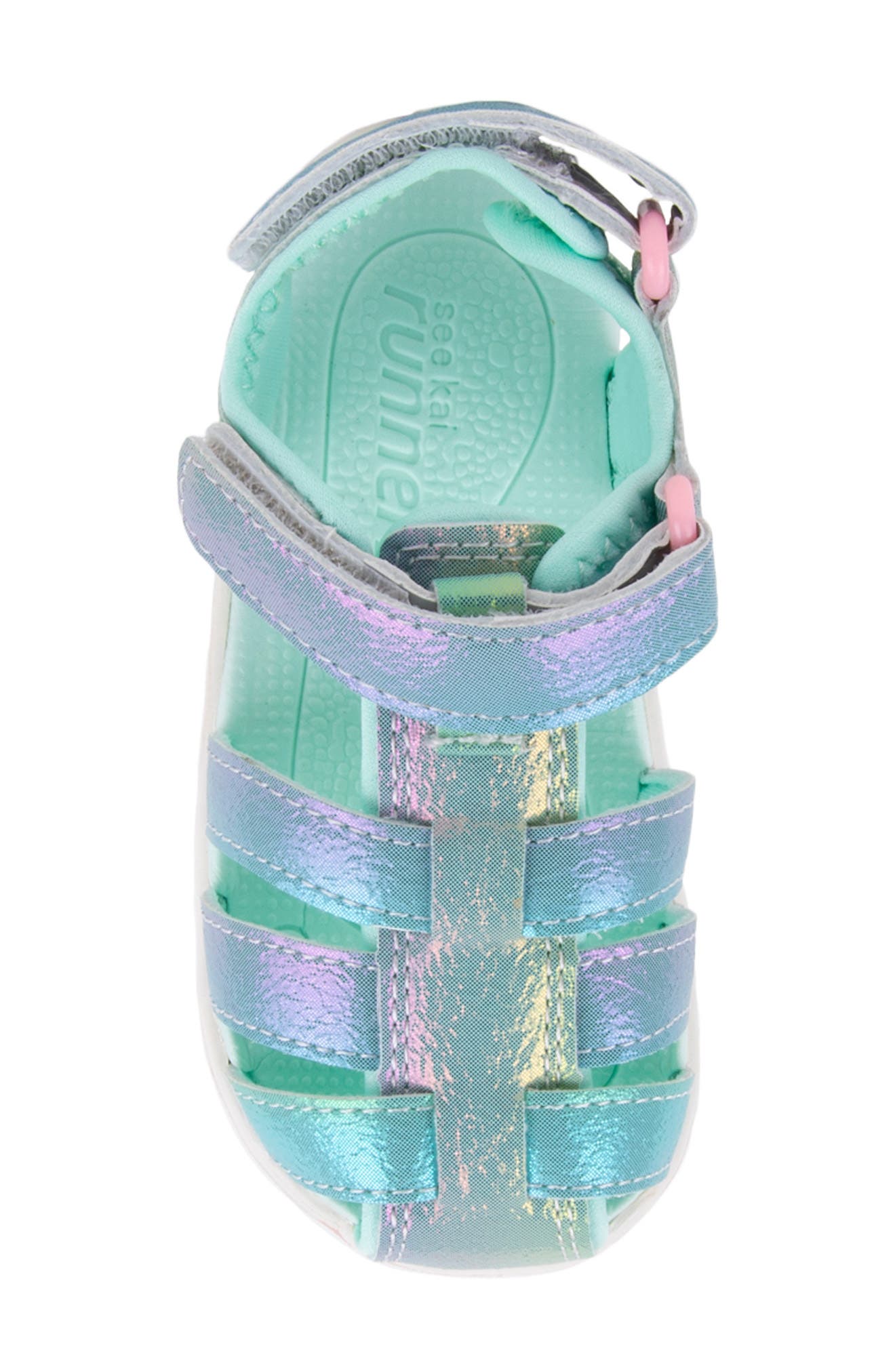 See Kai Run Kids' Paley II Water Friendly Sandal, Alternate, color, Silver Rainbow