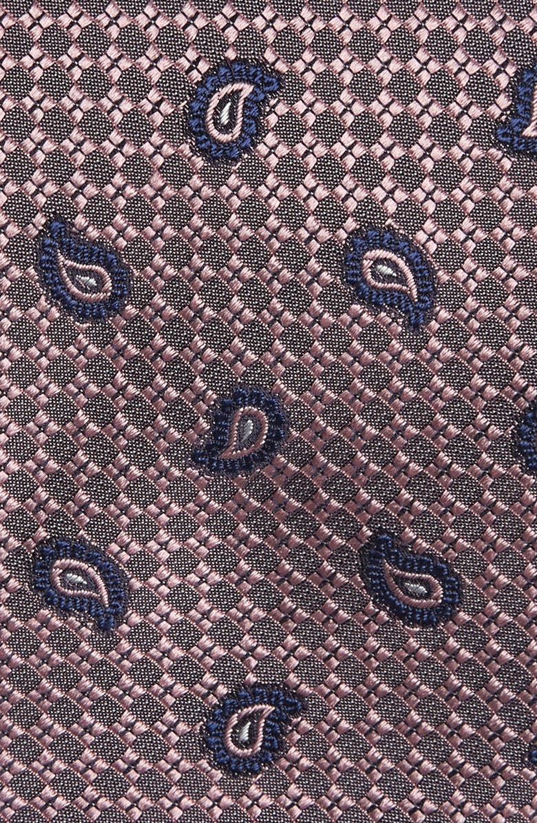 Brioni Paisley Silk Jacquard Tie, Alternate, color, Roseate/ Navy