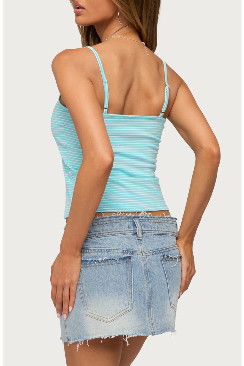 Emmaline Stripe Lace Trim Camisole, Alternate, color, AQUA