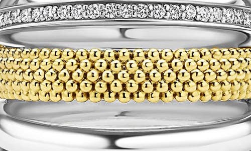 Lagos Caviar Lux Pavé Diamond Ring In Two-tone