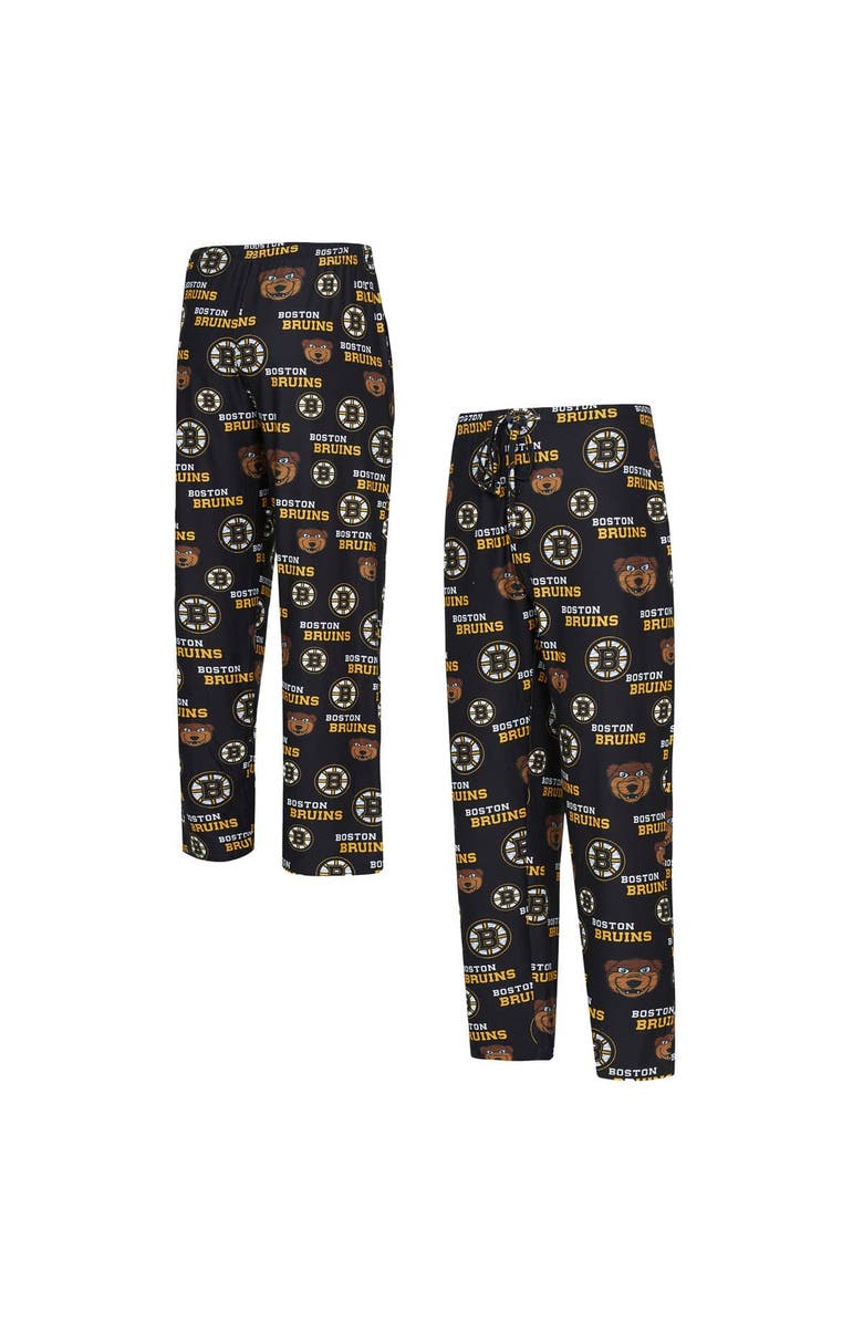 CONCEPTS SPORT Men's Concepts Sport  Black Boston Bruins All Over Print Knit Pants, Alternate, color, 