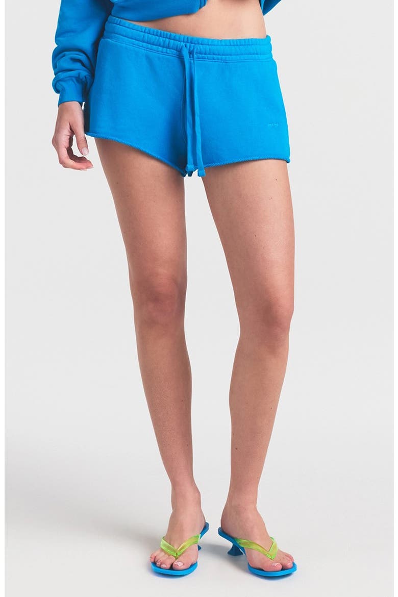 Raw Cut French Terry Drawstring Shorts, Main, color, CERULEAN