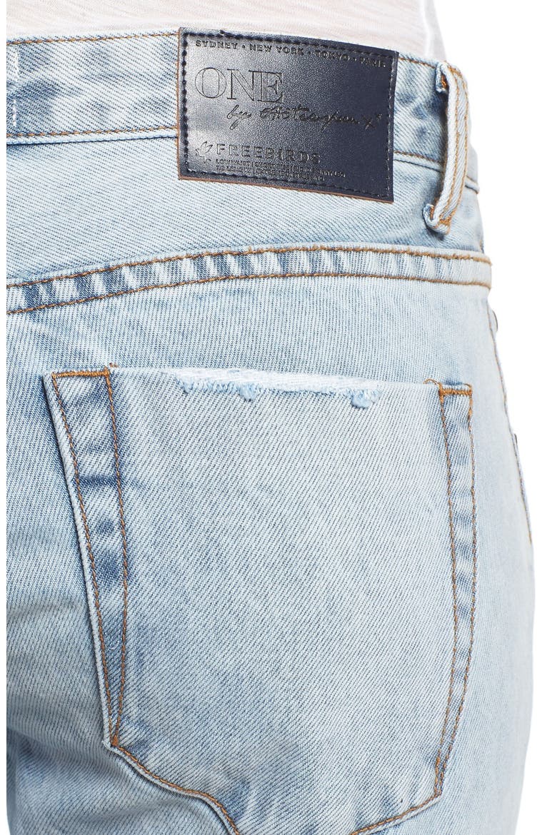 'Freebird' Destroyed Skinny Jeans, Alternate, color, BLUE MALT