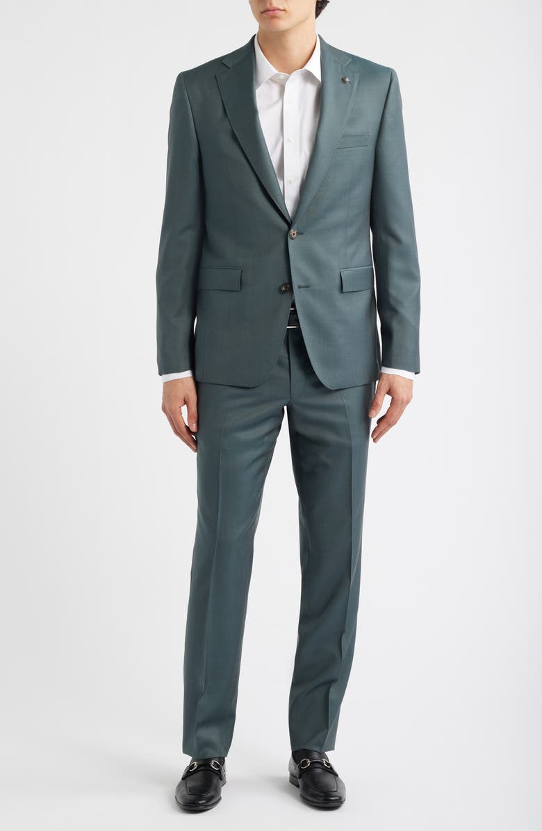 Jack Victor Esprit Solid Wool Suit, Main, color, Dark Teal