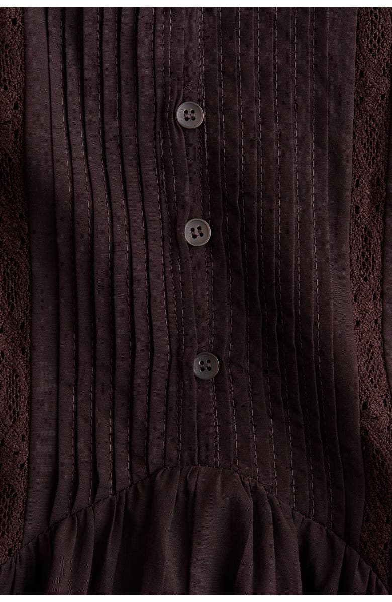 H&M Viscose-blend tunic dress, Alternate, color, Dark Brown