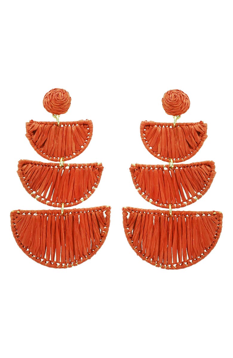 Panacea Raffia Linear Drop Earrings, Main, color,