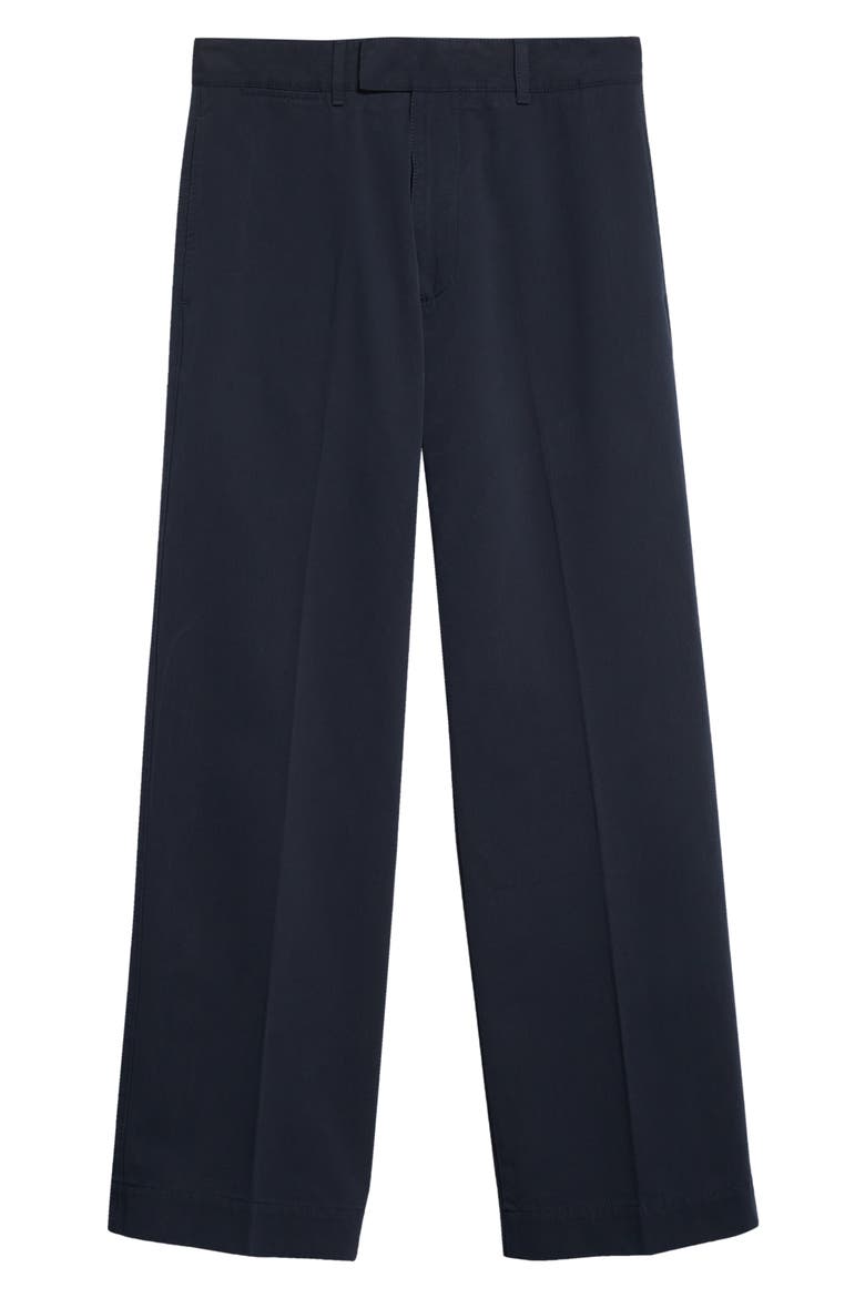 Compact Cotton Drill Wide Leg Pants, Alternate, color, NAVY