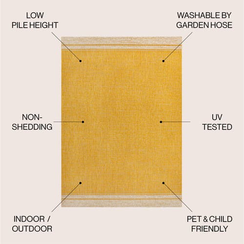 Jonathan Y Alda Modern Minimalist Mingled Solid Indoor/outdoor Area Rug In Yellow/cream