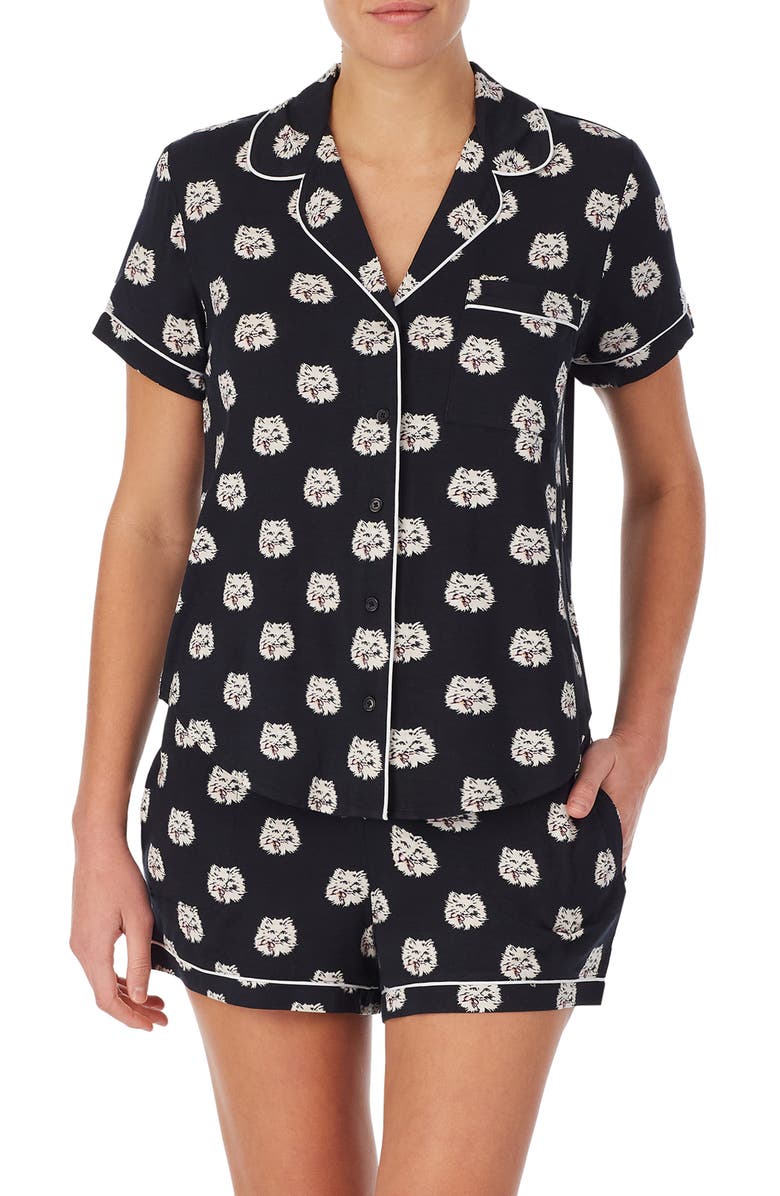 Kate Spade New York print boxer short pajamas, Main, color, 