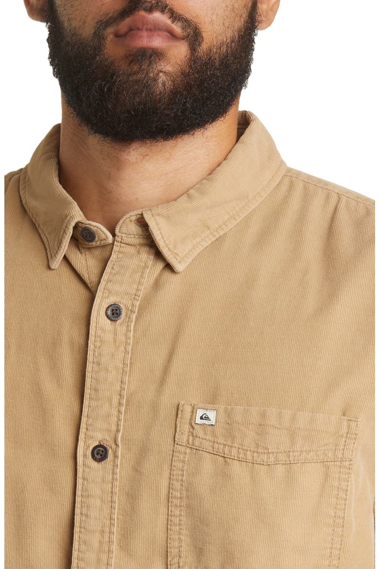 Smoke Trail Button-Up Corduroy Shirt, Alternate, color, TANNIN