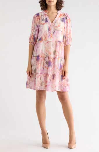 SANDRA DARREN Print Tiered Dress