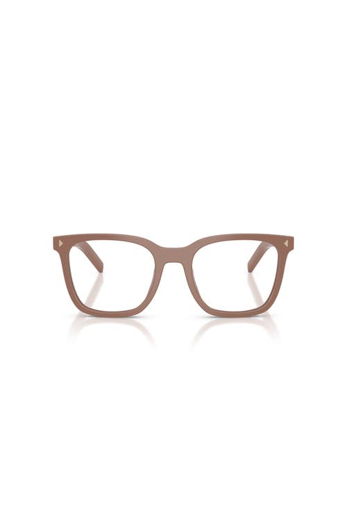 Prada 50mm Rectangle Optical Glasses In Brown