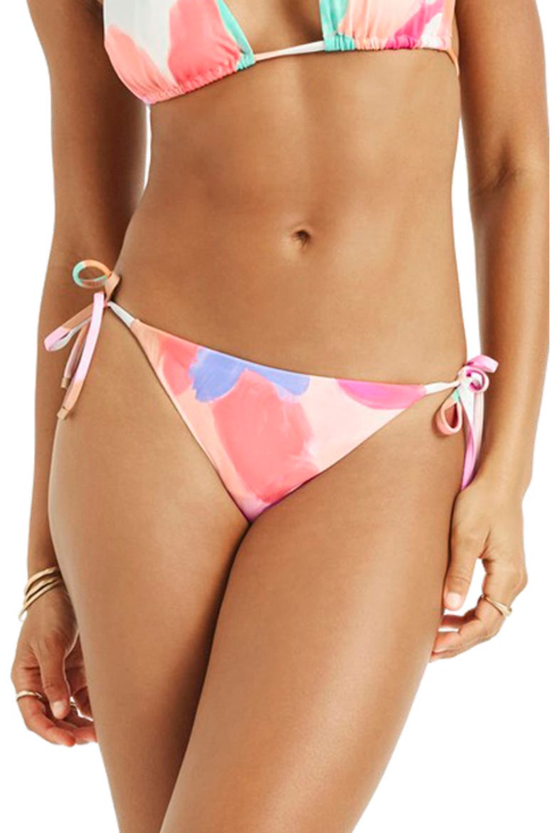 Elle Side Tie Bikini Bottoms, Main, color, IN BLOOM COLOBLOCK