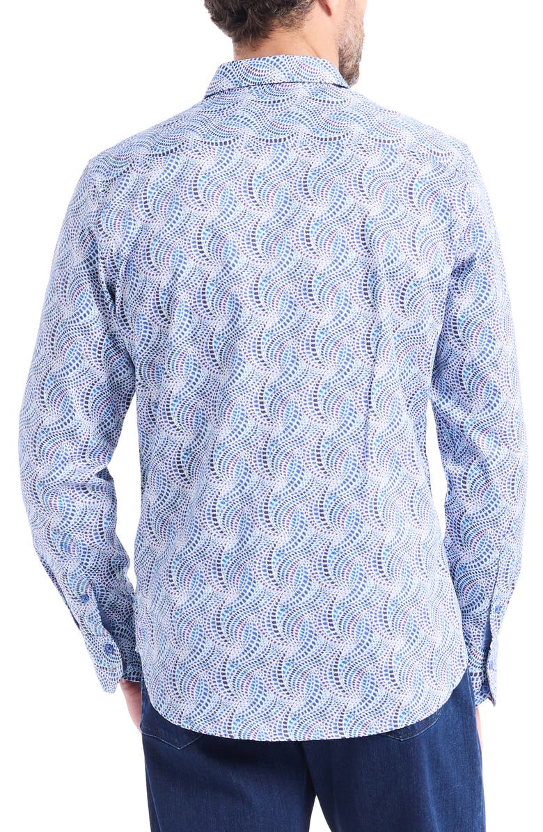 Robert Graham Long Sleeve Button Front Shirt, Alternate, color, Blue Multi