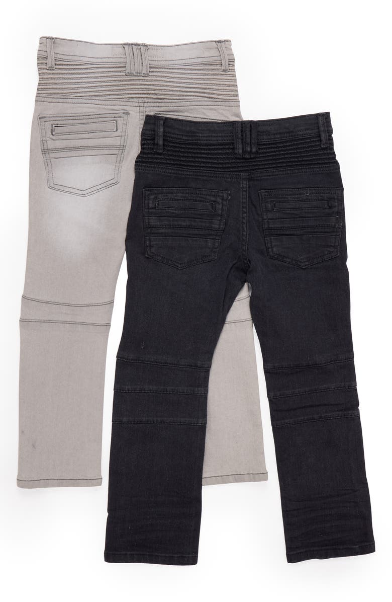 XRAY Kids' Assorted 2-Pack Slim Fit Stretch Moto Jeans, Alternate, color, 