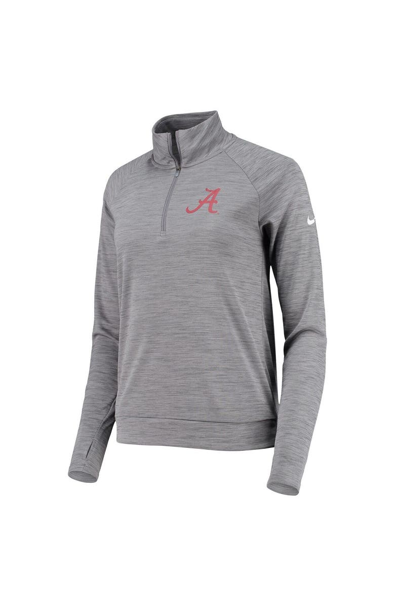 Nike Women's Nike Heathered Gray Alabama Crimson Tide Pacer Raglan Performance Quarter-Zip Jacket, Alternate, color, 