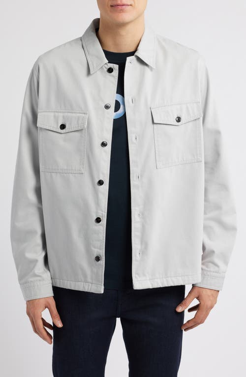 Shop Hugo Boss Hugo Enalu Button-up Overshirt In Light/pastel Grey
