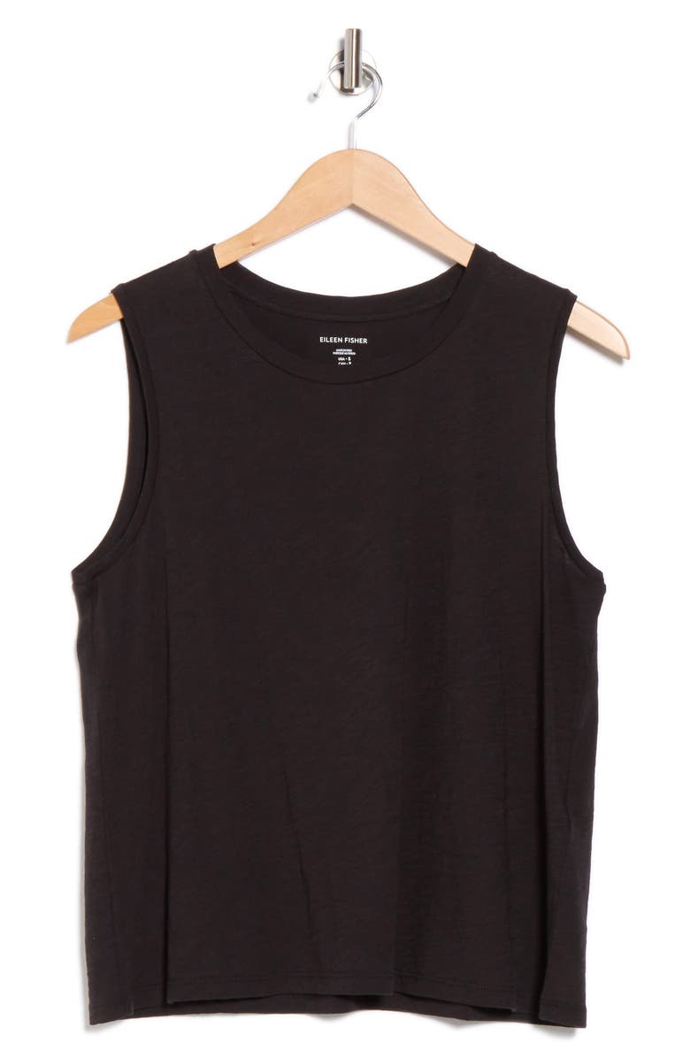Eileen Fisher Crewneck Organic Cotton Sleeveless Top, Alternate, color,