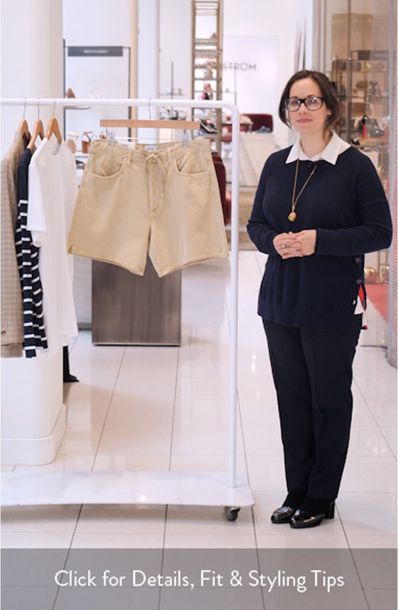 Brynn Drawstring Waist Wide Leg Denim Shorts, sales video thumbnail