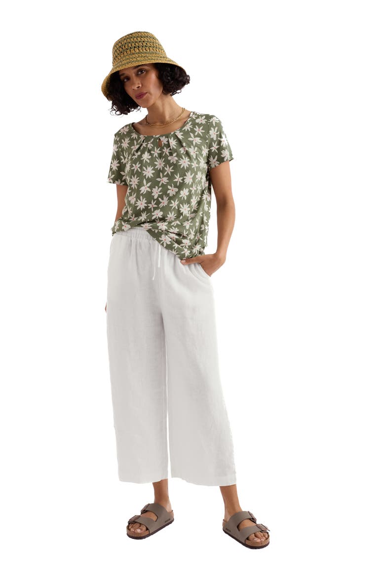 Appletree Floral Keyhole T-Shirt, Alternate, color, TROPIC BLOOM CYPRESS
