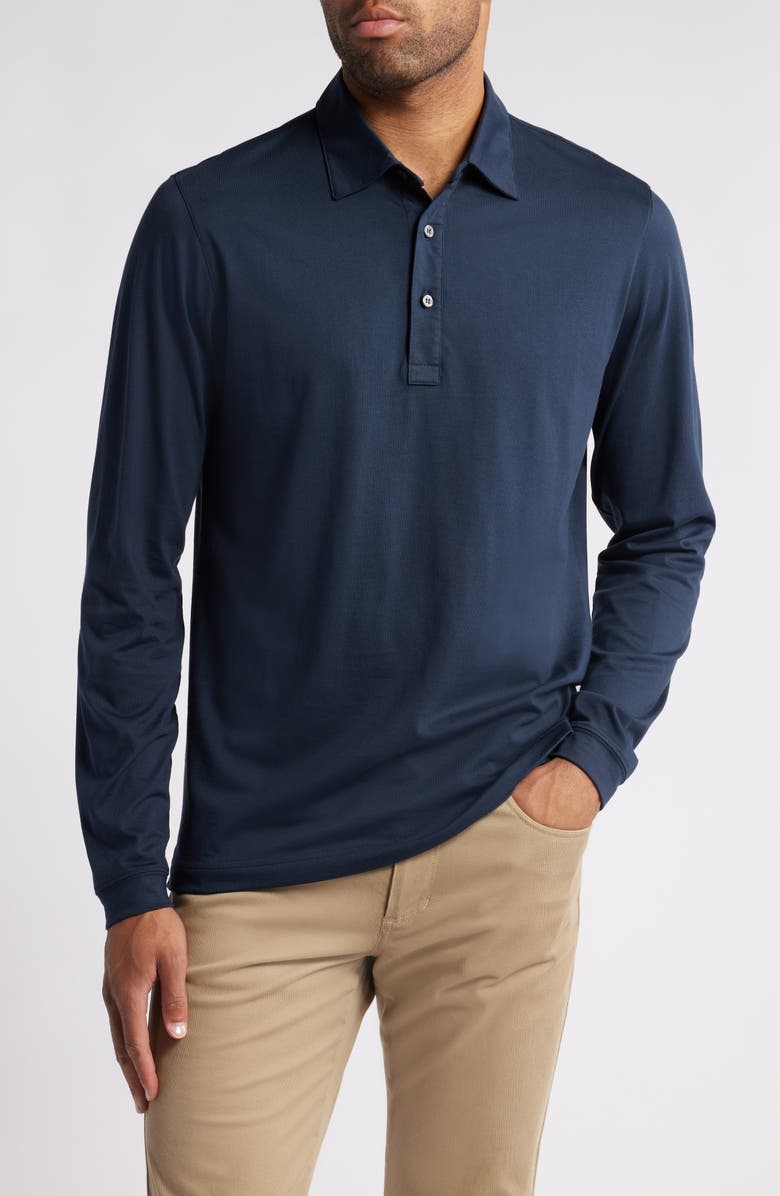 Scott Barber Long Sleeve Pima Cotton Jersey Polo, Main, color, 