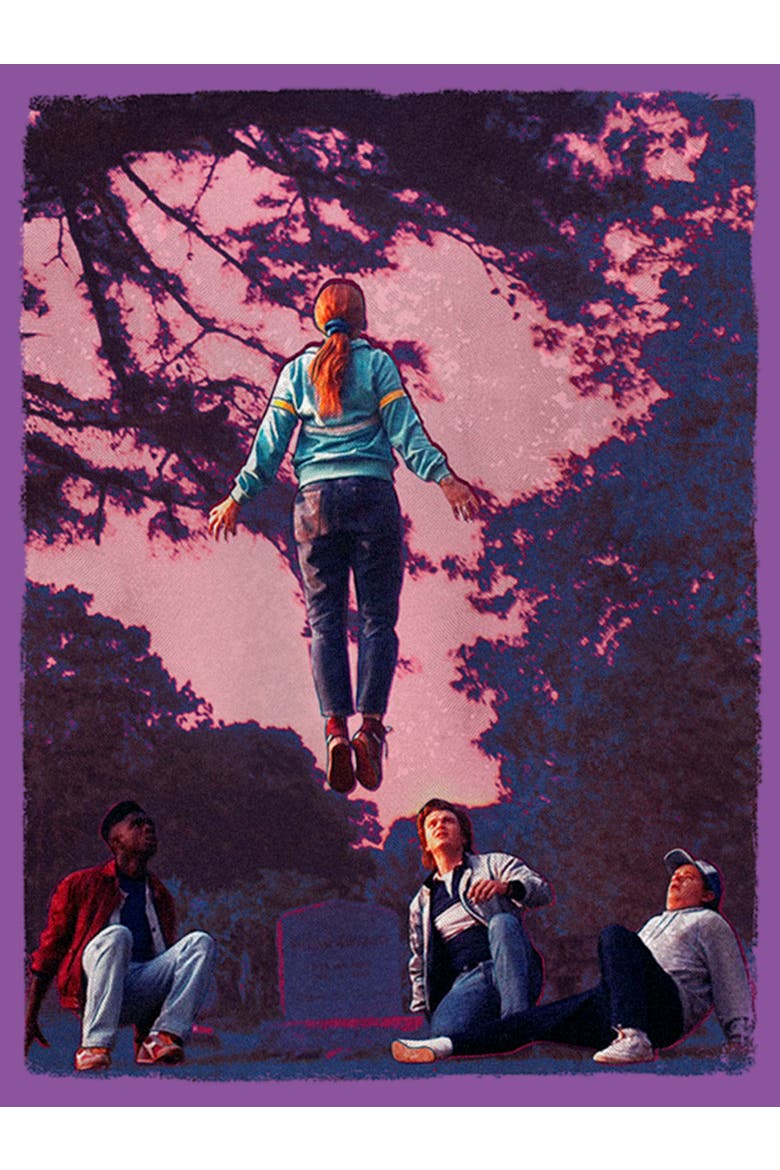Netflix Girl's Stranger Things Running Up That Hill Graphic T-Shirt, Alternate, color, Purple Berry