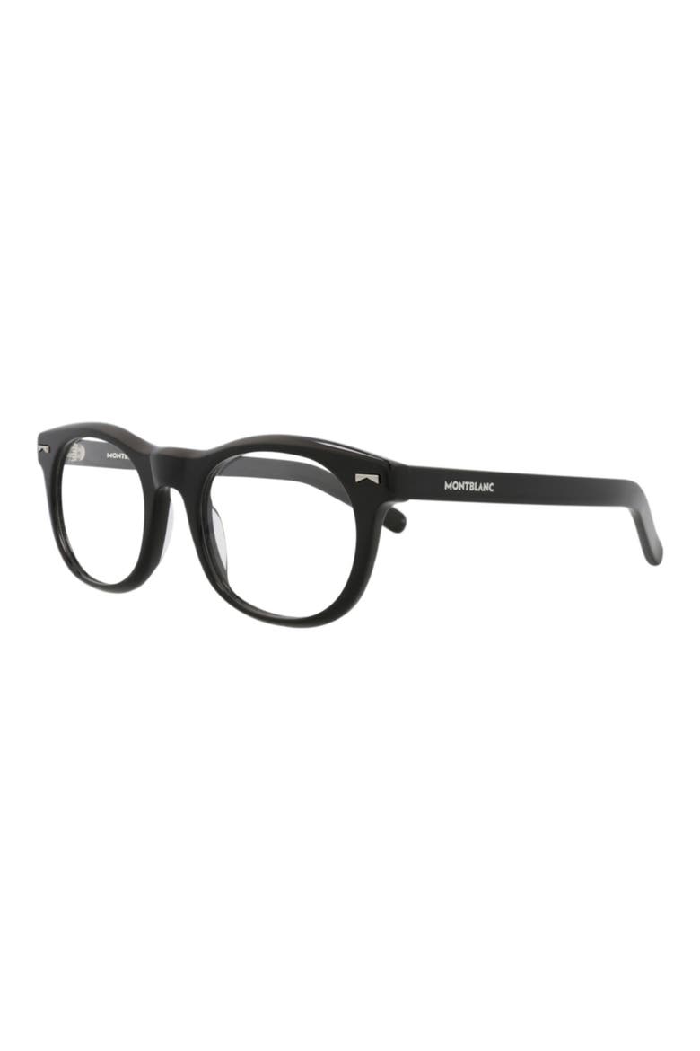 52mm Round Optical Glasses, Alternate, color, BLACK BLACK TRANSPARENT
