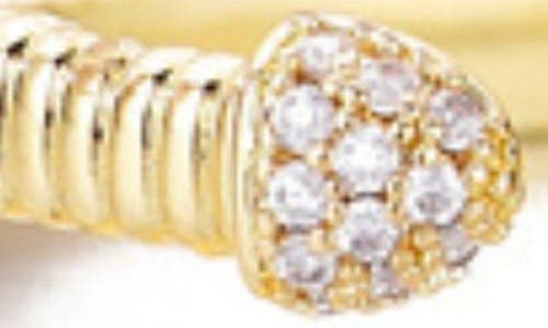 Adornia Cubic Zirconia Textured Wrap Bracelet In Gold