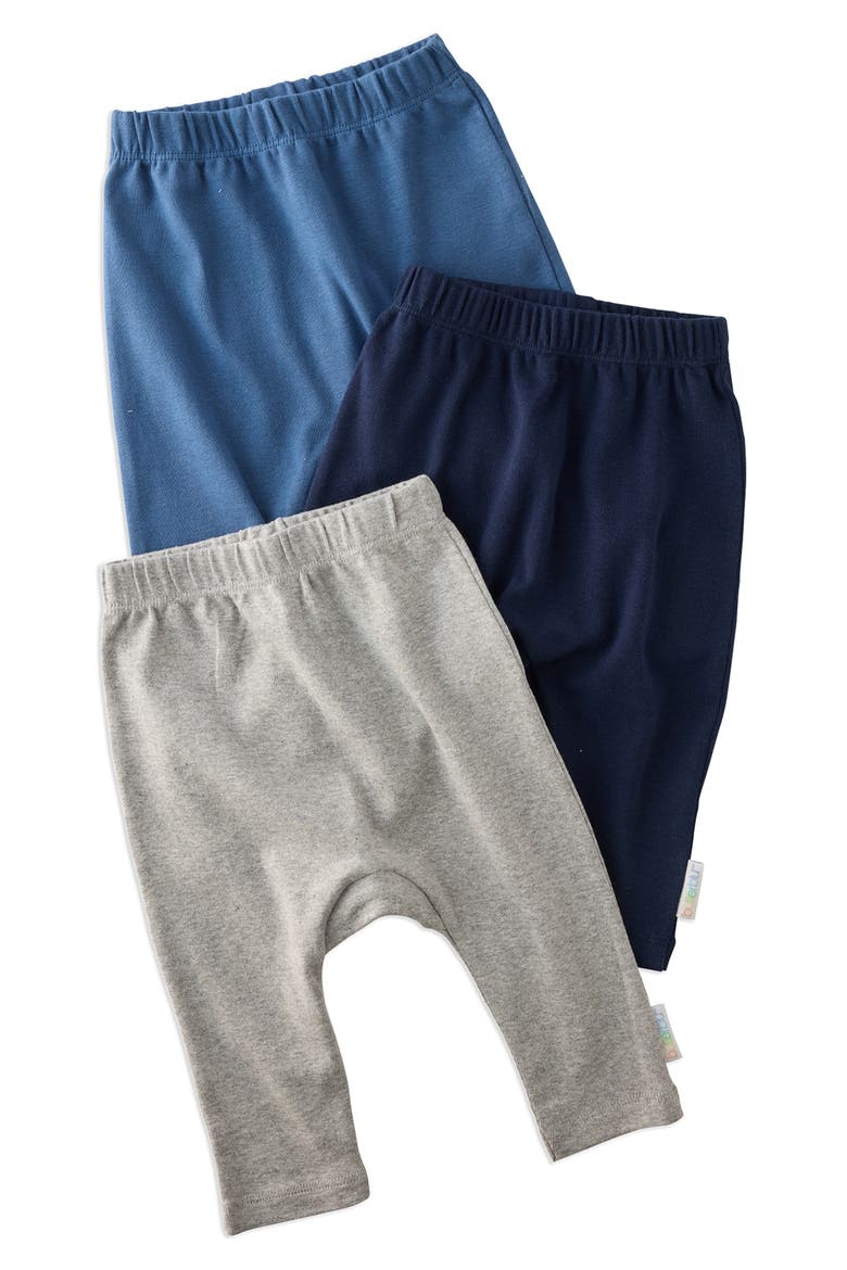 Harlowe Organic Cotton Assorted 3-Pack Harem Pants, Main, color, BLUE