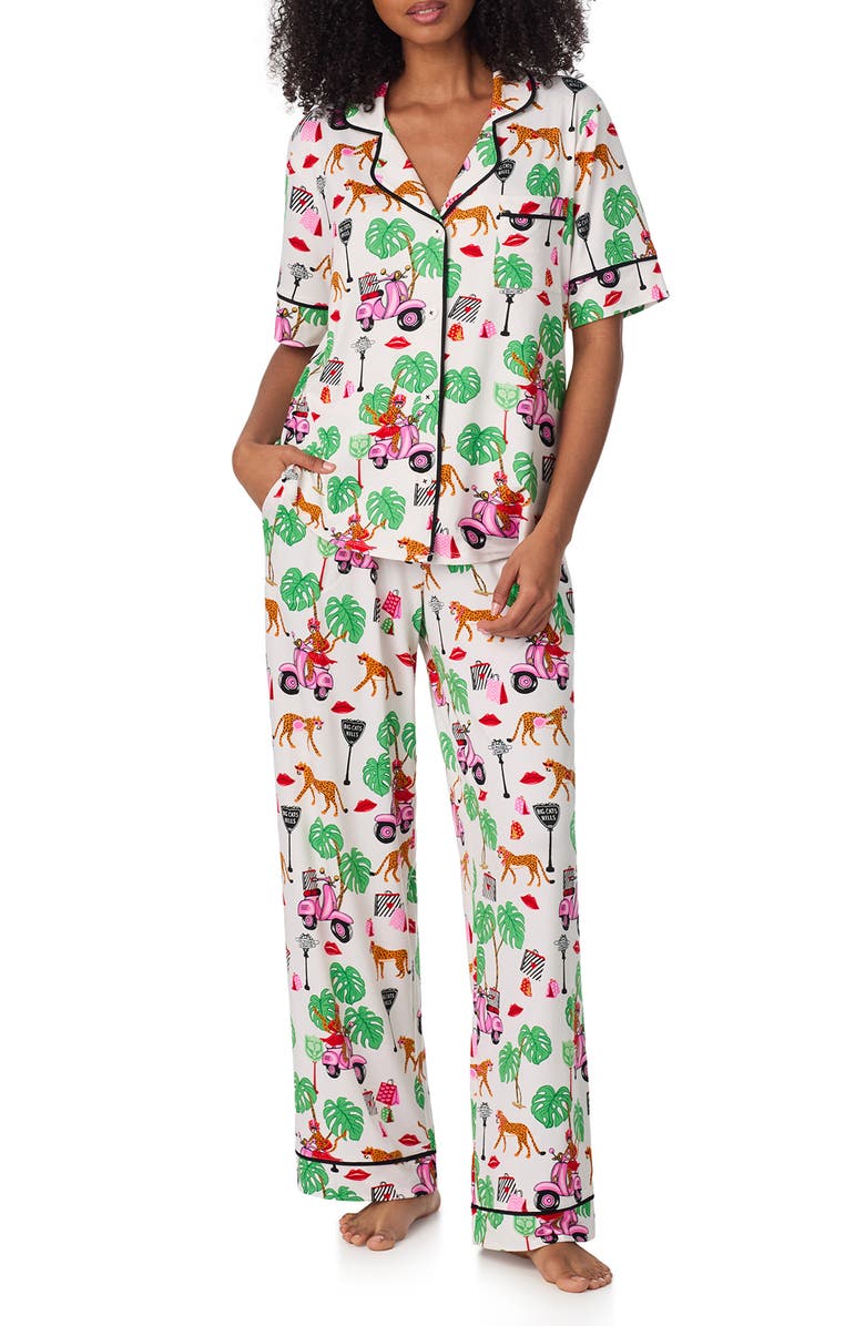 Room Service Pjs Printed Pajamas, Main, color, White/ Print