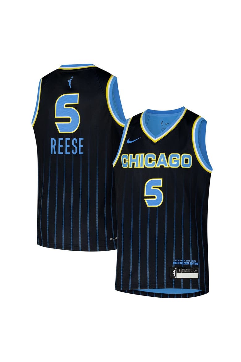 Youth Nike Angel Reese Black Chicago Sky 2024 WNBA Draft Explorer Edition Victory Player Jersey, Main, color, Black
