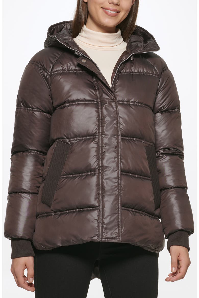 Cire Hooded Puffer Jacket, Alternate, color, CHOCOLATE