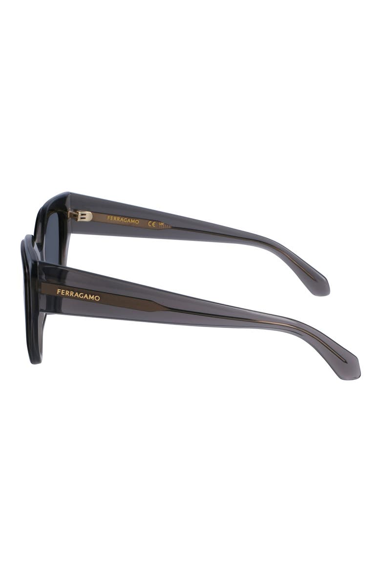 Classic Logo 53mm Cat Eye Sunglasses, Alternate, color, TRNSPRNT GREY/BLACK