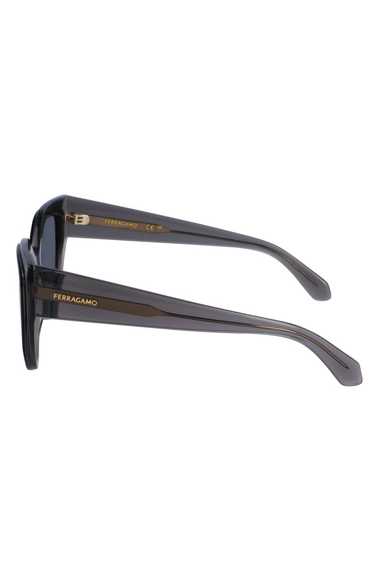 FERRAGAMO Classic Logo 53mm Cat Eye Sunglasses, Alternate, color, Trnsprnt Grey/Black