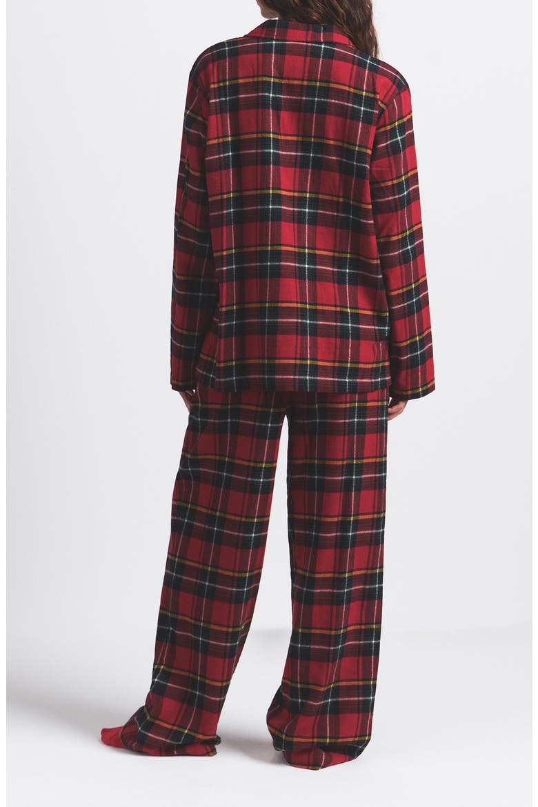 Cotton Flannel Pajamas, Alternate, color, BRICK HOLIDAY PLAID