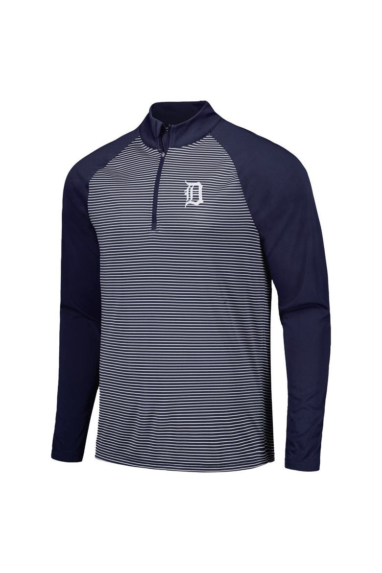 Men's Levelwear Navy Detroit Tigers Charter Striped Raglan Quarter-Zip Top, Alternate, color, Navy