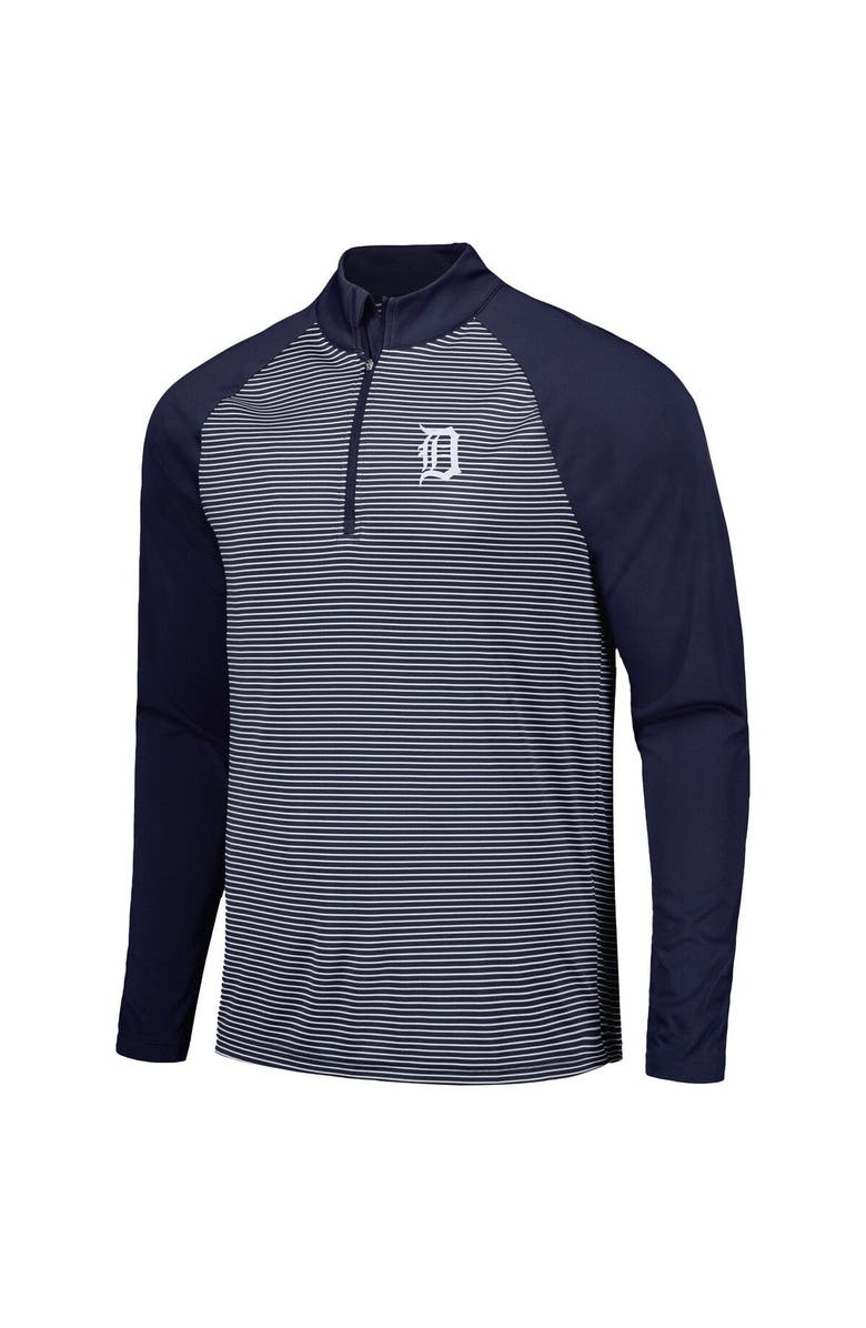 LEVELWEAR Men's Levelwear Navy Detroit Tigers Charter Striped Raglan Quarter-Zip Top, Alternate, color, Navy