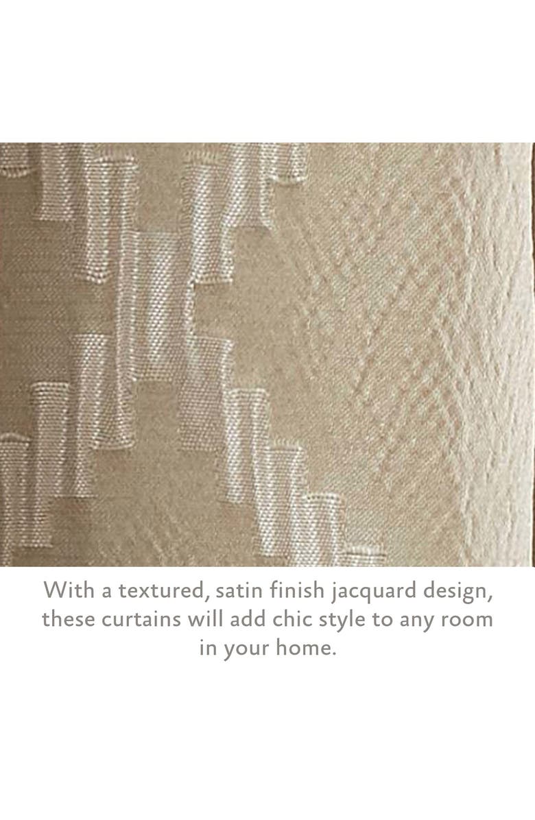 Jessica Simpson Lynee Geometric Satin Jacquard Blackout Curtains - 52" x 96", Alternate, color, Beige